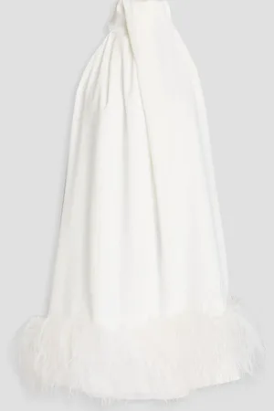 16Arlington Cynthia Minikleid aus Crêpe mit Federverzierung - - UK 16