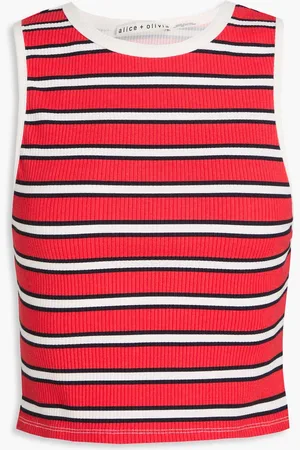 ALICE+OLIVIA Alice Olivia - Teakwood Cropped Tanktop aus Jersey aus einer Baumwollmischung mit Streifen - - L