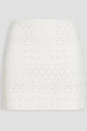 ALICE+OLIVIA Alice Olivia - Riley Minirock mit Stickereien - Weiß - US 14