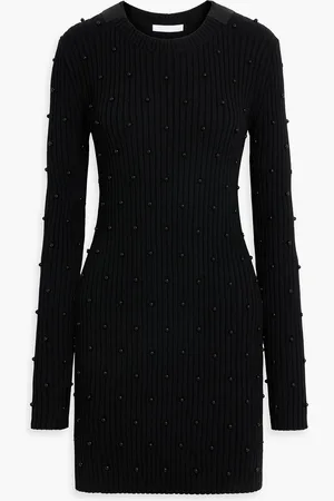 Helmut Lang Geripptes Minikleid aus einer Baumwollmischung mit Verzierung - - M