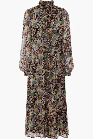by Ti Mo Midikleid aus Chiffon mit floralem Print und Falten - - S