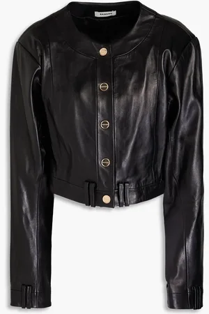 Sandro Cropped Lederjacke - - FR 40