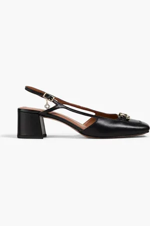 Maje Slingback-Pumps aus Leder mit Kettenverzierung - - EU 37