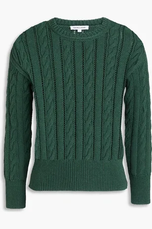VERONICA BEARD Eleanor Pullover aus Baumwolle mit Zopfstrickmuster - Grün - XS