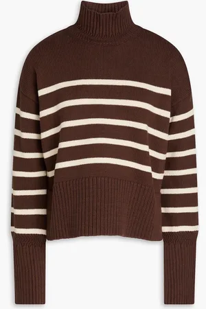 VERONICA BEARD Lancetti Rollkragenpullover aus Baumwolle mit Streifen - Braun - M
