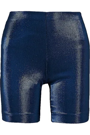 AREA Shorts aus Lamé - Blau - S
