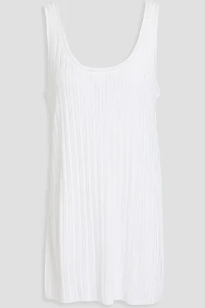 Chloé Geripptes Tanktop aus einer Seiden-Leinenmischung - - S