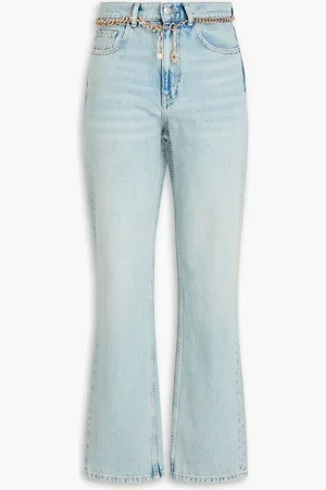 Maje Hoch sitzende Jeans mit geradem Bein und Verzierung - Blau - FR 38