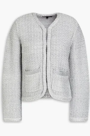 Maje Strickcardigan in Metallic-Optik - Grau - 1