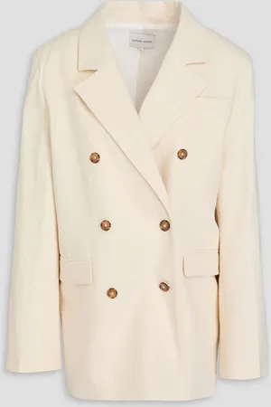 Loulou Studio Gora doppelreihiger Blazer aus Twill aus einer Baumwollmischung - Weiß - S