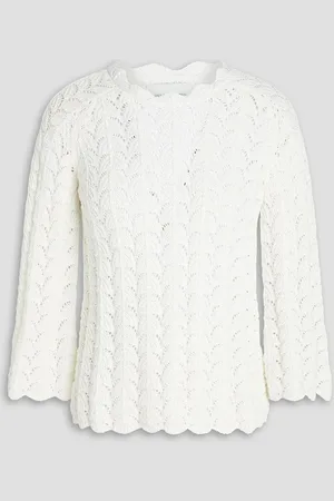 Loulou Studio Adeka Pullover aus gehäkelter Baumwolle - Weiß - M