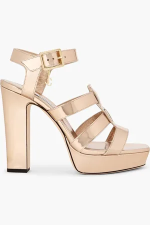 Jimmy Choo Plateausandalen aus Metallic-Leder - Metallic - EU 37.5