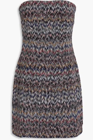 Missoni Trägerloses Mini-Strickkleid in Häkeloptik mit Metallic-Effekt - Blau - IT 44