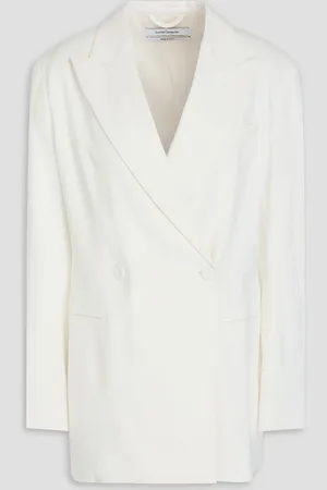 Another Tomorrow Doppelreihiger Blazer aus Crêpe - Weiß - IT 40