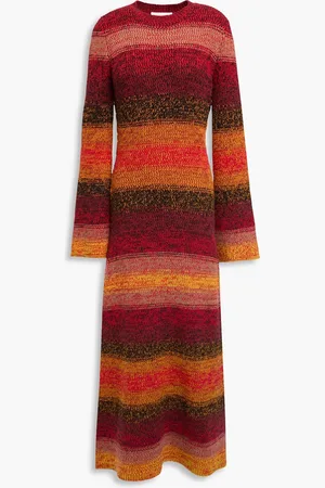Chloé Gestreiftes Midikleid aus Wolle - - L