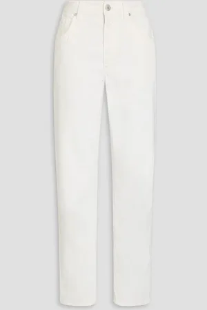 Brunello Cucinelli Hoch sitzende Karottenjeans - Weiß - IT 44