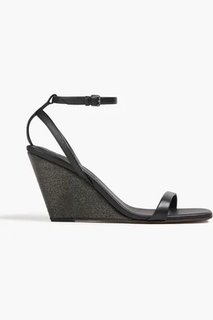 Brunello Cucinelli Wedges aus Leder mit Zierperlen - - EU 37