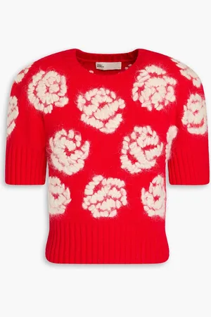 Tory Burch Pullover aus einer Wollmischung mit Intarsienmuster - - L