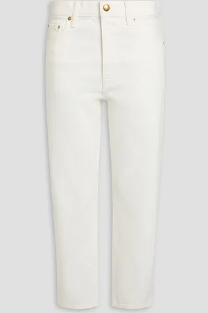 Tory Burch Hoch sitzende Cropped Karottenjeans - Weiß - 32