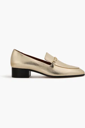 Maje Verzierte Loafers aus Metallic-Leder - Metallic - EU 39