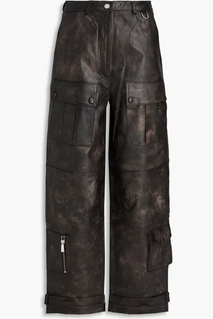 REMAIN Birger Christensen Brünierte Cargohose aus Leder - Braun - DE 32