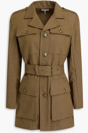 Frame Safari Jacke aus Baumwoll-Gabardine - Grün - S