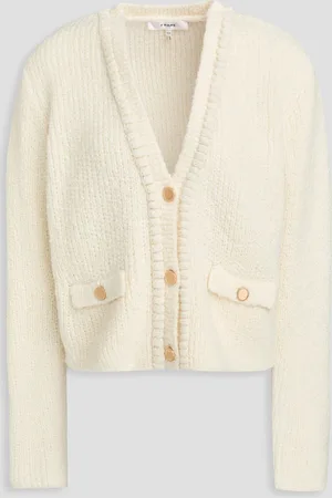 Frame Cardigan aus Bouclé-Strick aus einer Wollmischung - Weiß - XL