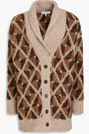 Frame Cardigan aus einer Alpakamischung mit Intarsienmuster - - M