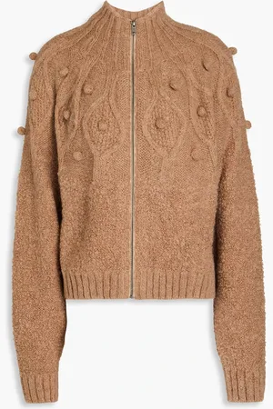 Frame Cardigan aus einer Alpakamischung mit Pompons - Braun - XS