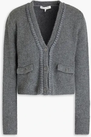 Frame Cardigan aus Bouclé-Strick aus einer Wollmischung - Grau - L