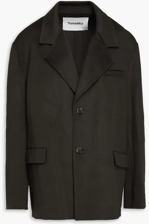 Nanushka Blazer aus Filz aus einer Woll-Seidenmischung - Grau - S