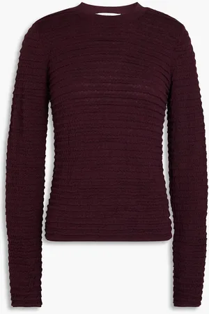 Frame Gerippter Pullover aus einer Seidenmischung - Lila - XS
