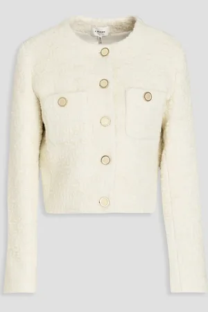 Frame Jacke aus Bouclé-Tweed aus einer Baumwollmischung - Weiß - XS