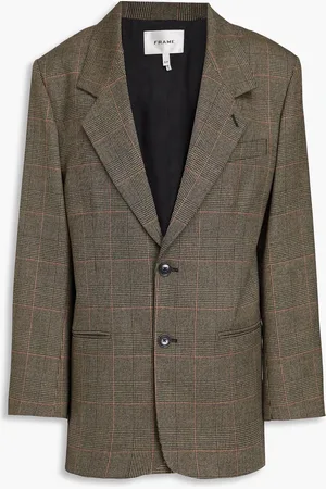 Frame Grandfather Blazer aus Tweed mit Glencheck-Muster - Braun - S