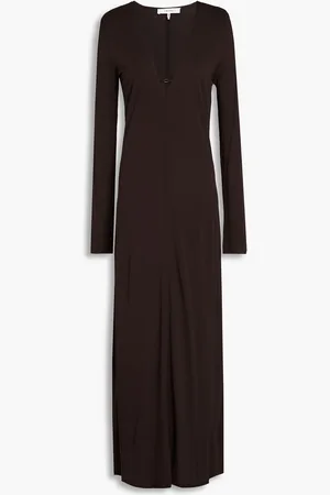 Frame Maxikleid aus Jersey mit Cut-outs - Braun - S