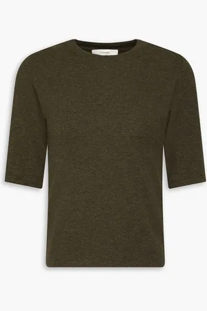Frame Geripptes T-Shirt aus Jersey aus Stretch-Modal - Grün - S
