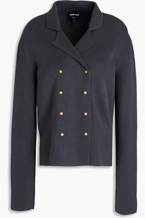Giorgio Armani Gerippter Cardigan aus einer Baumwoll-Kaschmirmischung - Grau - IT 50