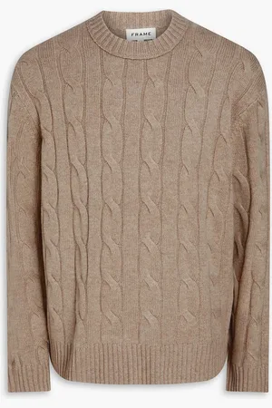 Frame Pullover aus Kaschmir mit Zopfstrickmuster - Neutral - XXL