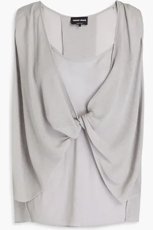 Giorgio Armani Oberteil aus Seidengaze mit Twist-Detail - Grau - IT 44