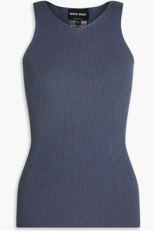 Giorgio Armani Geripptes Tanktop aus einer Baumwollmischung - Blau - IT 40