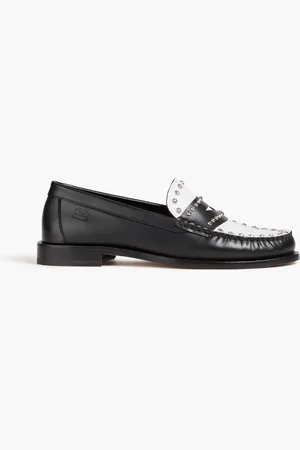 Sandro Spiked two-tone leather loafers - - EU 37