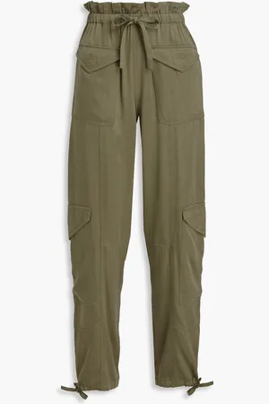 Ganni Cargohose aus Satin - Grün - DE 34