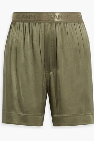 Ganni Shorts aus einer Cupromischung - Grün - DE 48