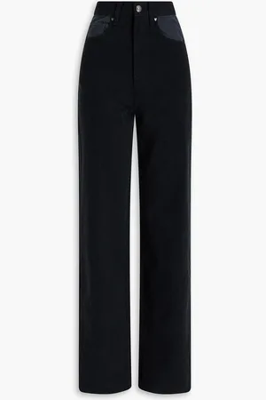 ROTATE Zweifarbige hoch sitzende Hose mit geradem Bein - Grau - 29