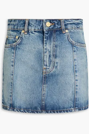 Ganni Minirock aus Denim in ausgewaschener Optik - Blau - DE 36