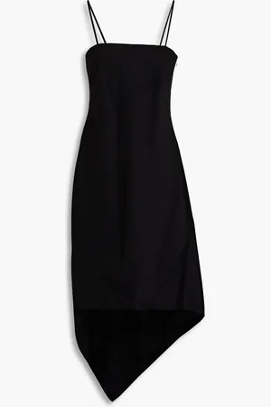 Helmut Lang Asymmetrisches Midikleid aus Woll-Twill - - US 10