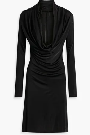 Helmut Lang Kleid aus Stretch-Satin mit Drapierung - - XS