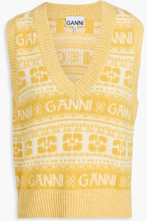 Ganni Weste aus Jacquard-Strick - - M