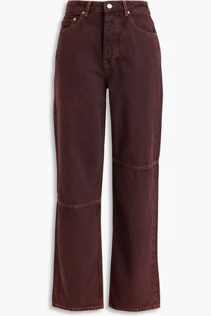 Ganni Hoch sitzende Jeans mit geradem Bein - Braun - 26