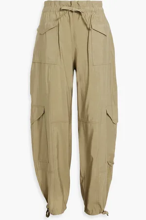 Ganni Cargohose aus Webstoff mit Flammgarneffekt - Grün - DE 46